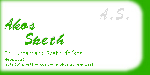 akos speth business card